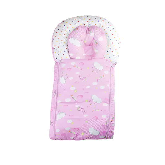 Baby Carry Nest with Pillow – Soft Cotton (0-6 Months)